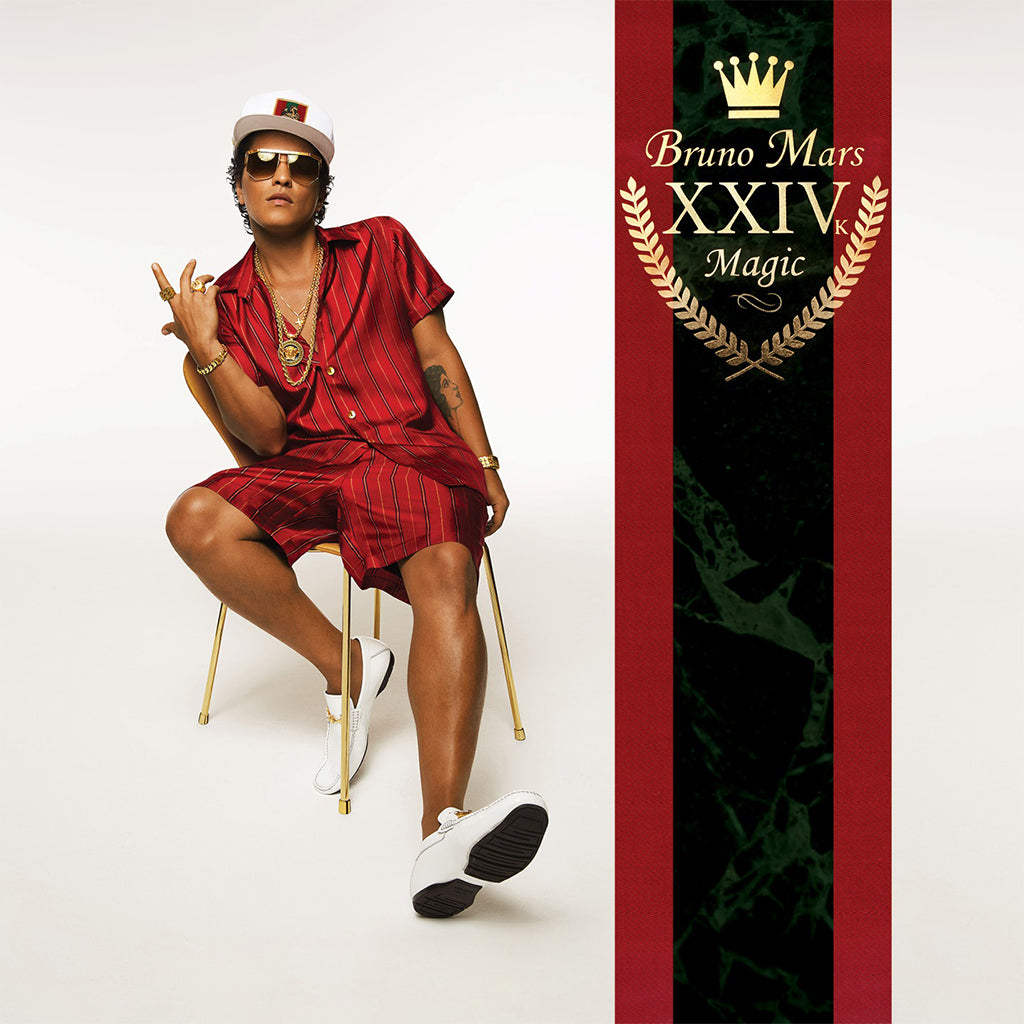 BRUNO MARS - XXIVK Magic (2024 Repress) - LP - Translucent Forest Green with Opaque Spring Green and Custard Splatter Vinyl