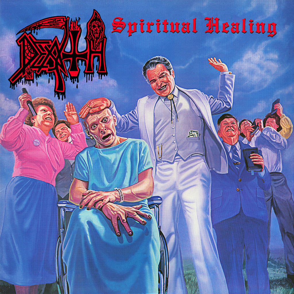 DEATH - Spiritual Healing (2024 Repress) - LP - Deluxe Red, Cyan Blue & Black Tri Colour Merge with Splatter Vinyl [APR 12]