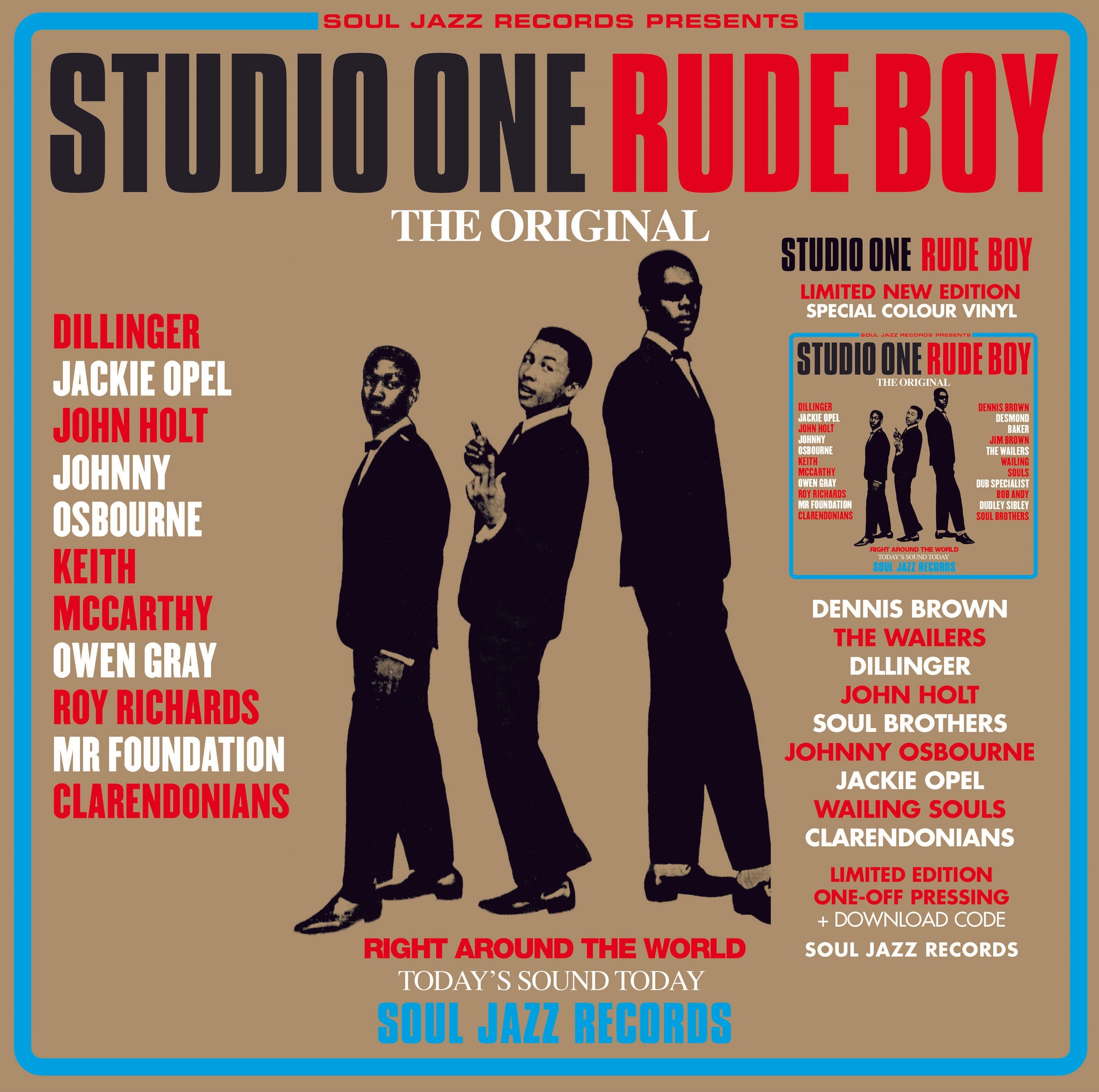 VA / SOUL JAZZ RECORDS PRESENTS - Studio One Rude Boy - 2 LP - Red and Cyan Vinyl  [RSD 2024]